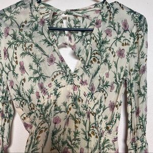 Free People | White Floral Open Back Tunic